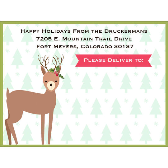 Holly Deer Shipping Labels